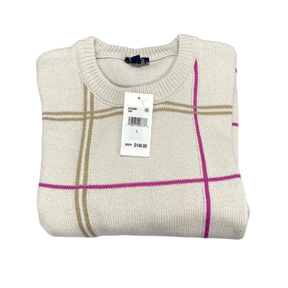 Splendid Womens Plaid Knit Crew Neck Sweater Top Size Large MSRP $148 - Picture 9 of 16